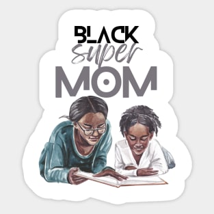 Black Super Mom Sticker